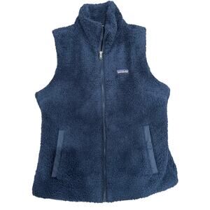 Patagonia Los Gatos Fleece Vest Large Navy Blue Full Zip